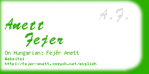 anett fejer business card