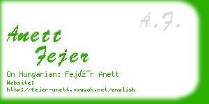 anett fejer business card